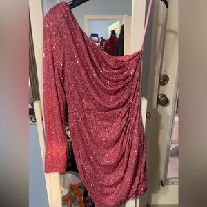 Fashion Nova Hot Pink Sequin Dress